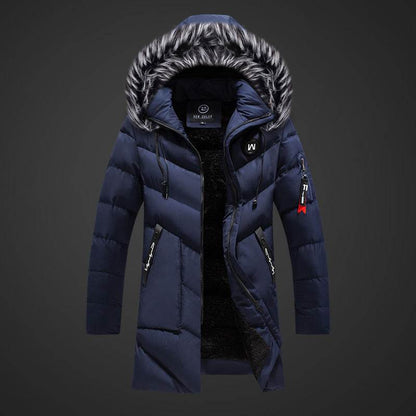 Casual Mid-Length Plus Cashmere Padded Jacket - Hooded & Zippered - Buy Center