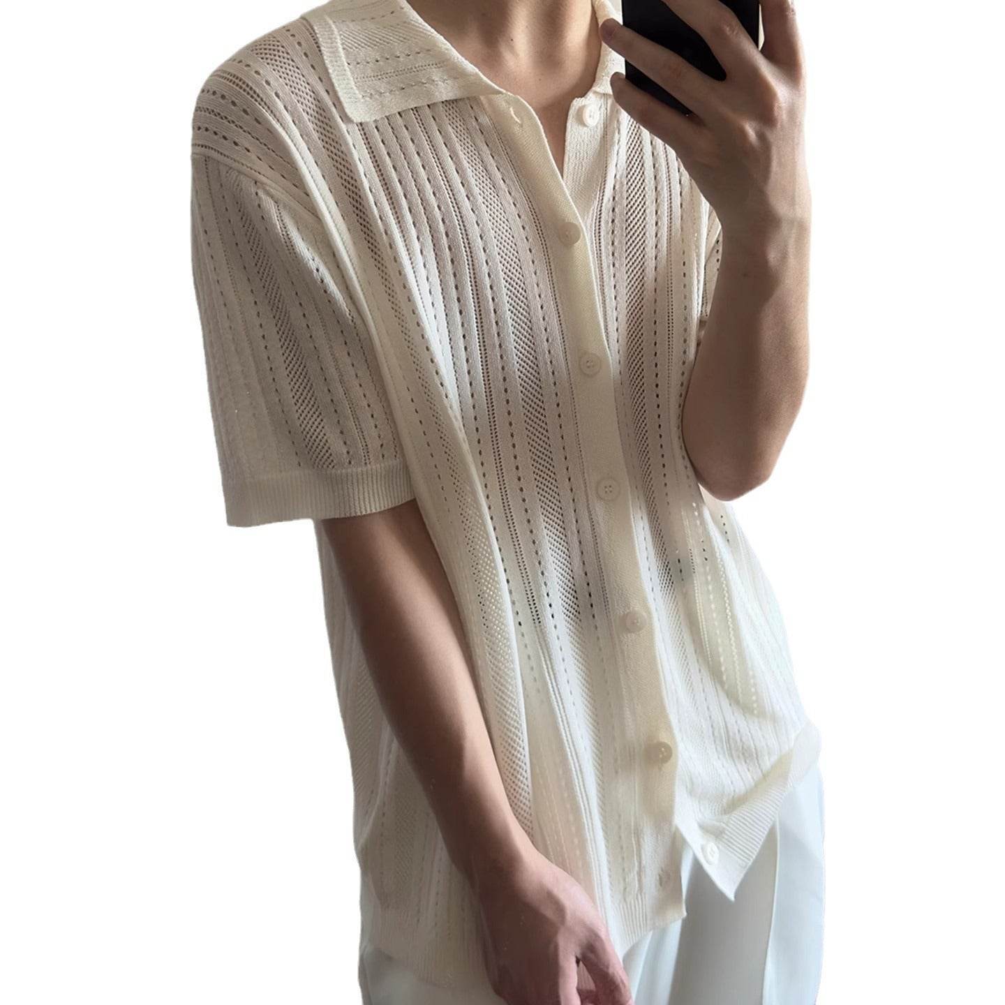 Buycenter Retro Short-Sleeved Sweater - Slim Fit for Men & Women - Buy Center