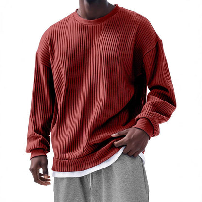 Buycenter Men's Trendy Long Sleeve Round Neck Top - Slim Fit Cardigan - Buy Center