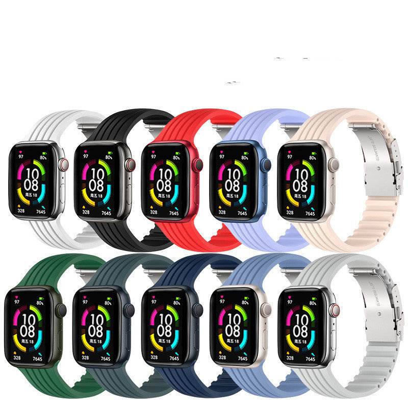 Buycenter Silicone Stripe iWatch Strap - Stylish & Comfortable for Men/Women - Buy Center