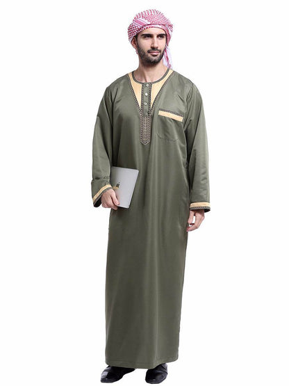 Elegant Arab Men's Robe - Stylish Embroidered National Clothing 2025 - Buy Center
