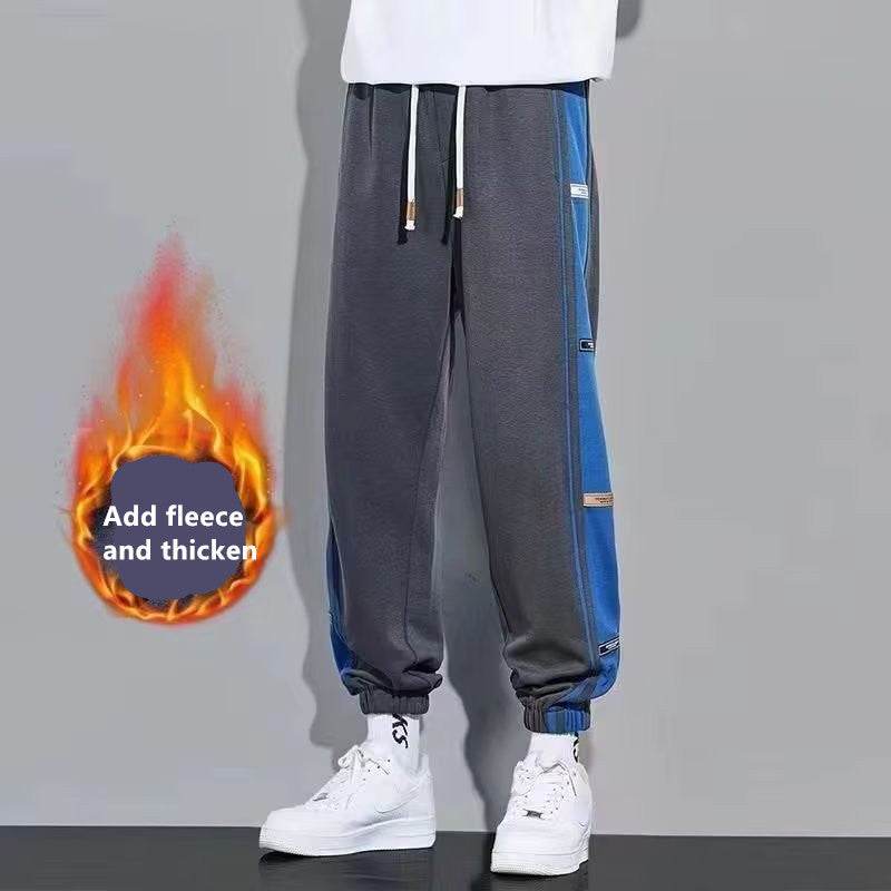 Men's Plus Velvet Sports Footpants - Loose Nine Point Harem Style - Buy Center