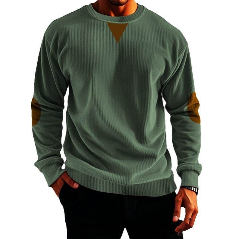 Buycenter Stand Collar Corduroy Sweater for Men - Long Sleeve Pullover - Buy Center