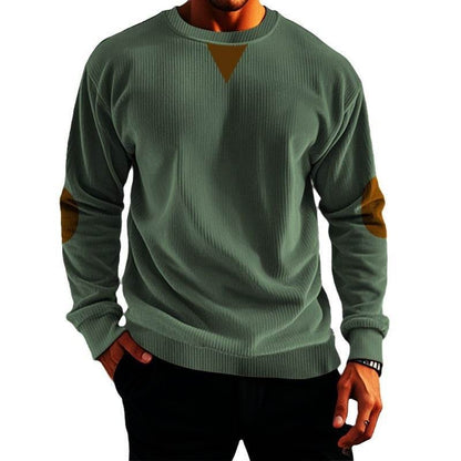 Buycenter Stand Collar Corduroy Sweater for Men - Long Sleeve Pullover - Buy Center