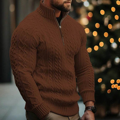 Buycenter Men's Half Zipper Knitwear Coat - Trendy Thickened Pullover - Buy Center