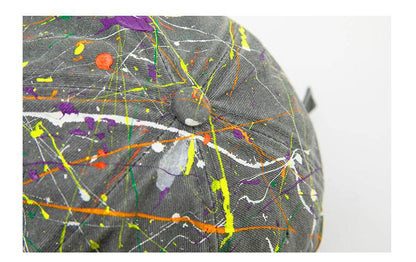 Buycenter Adjustable Hand-Splashed Baseball Cap - Curved Wide Brim - Buy Center