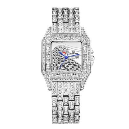 Buy Center Square Leopard Diamond Women's Watch - Waterproof Quartz Style - Buy Center