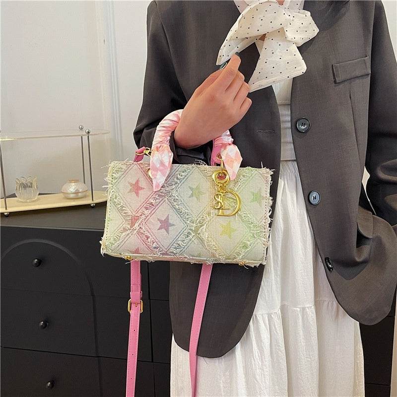 Women's Korean-Style Denim Handbag - Chic Crossbody Tote for Every Outfit - Buy Center
