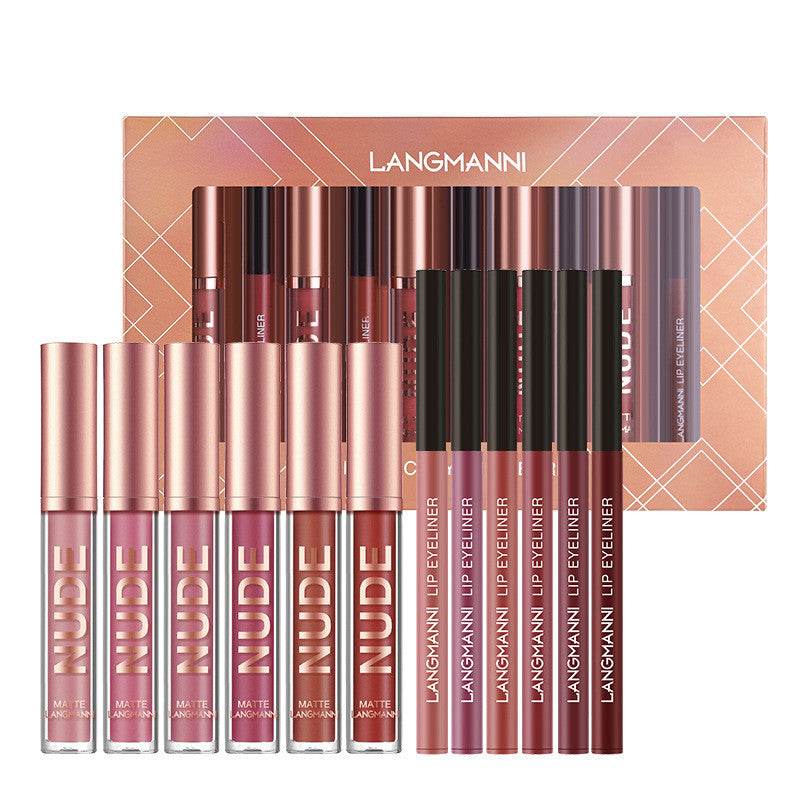 12 Pcs Matte Lipstick & Lip Liner Set - Waterproof Long Lasting Makeup - Buy Center