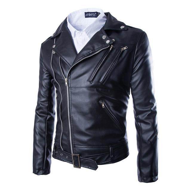 Stylish Slim-Fit Leather Lapel Coat - Genuine Cowhide, Modern Elegance - Buy Center