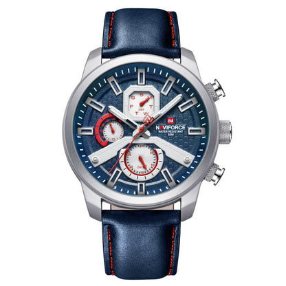 Men's Luminous Waterproof Watch - Stylish Leather Band, Large Dial - Buy Center