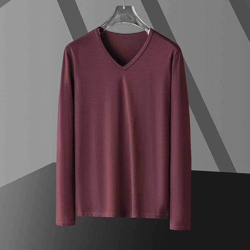Men's Slim Fit Long Sleeve Modal Top - Stylish Autumn Essentials - Buy Center