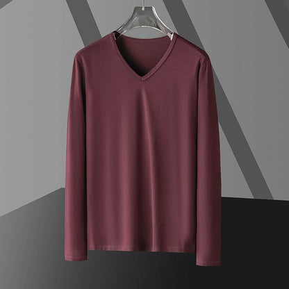 Men's Slim Fit Long Sleeve Modal Top - Stylish Autumn Essentials - Buy Center