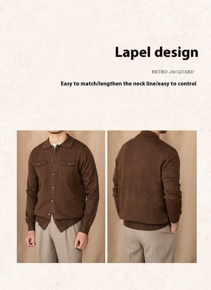 Trendy Solid Color Sweater Coat for Men - Stylish, Cozy & Modern - Buy Center