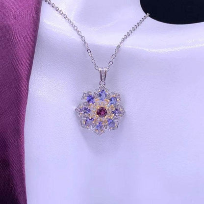 Buy Center Simple Natural Tanzanite Pendant Necklace - 925 Silver Jewelry - Buy Center