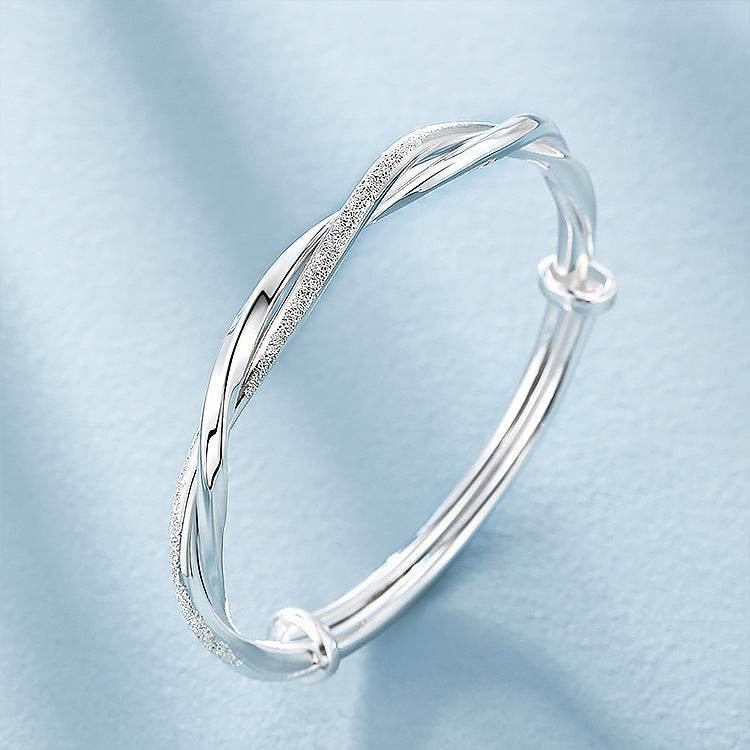 Buycenter Silver-Plated Bracelet - Twist Design with Floral Elements - Buy Center