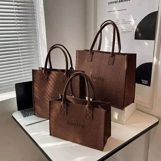 Stylish Women's Large Capacity Felt Handbag for Travel & Daily Use - Buy Center