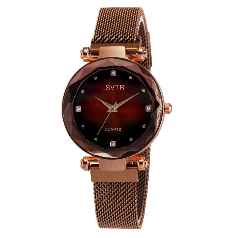 Women's Starry Quartz Watch - Sleek 8mm Lazy Magnet Strap, Stylish Design - Buy Center