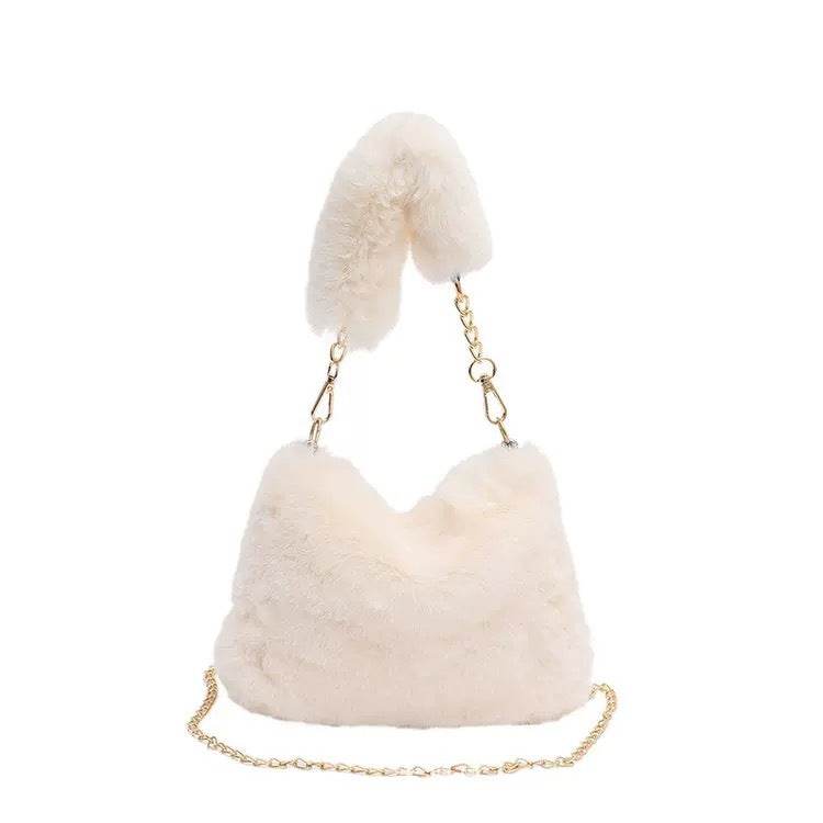 Stylish Square Plush Chain Bag - Soft Shoulder Bag for Urban Fashion - Buy Center