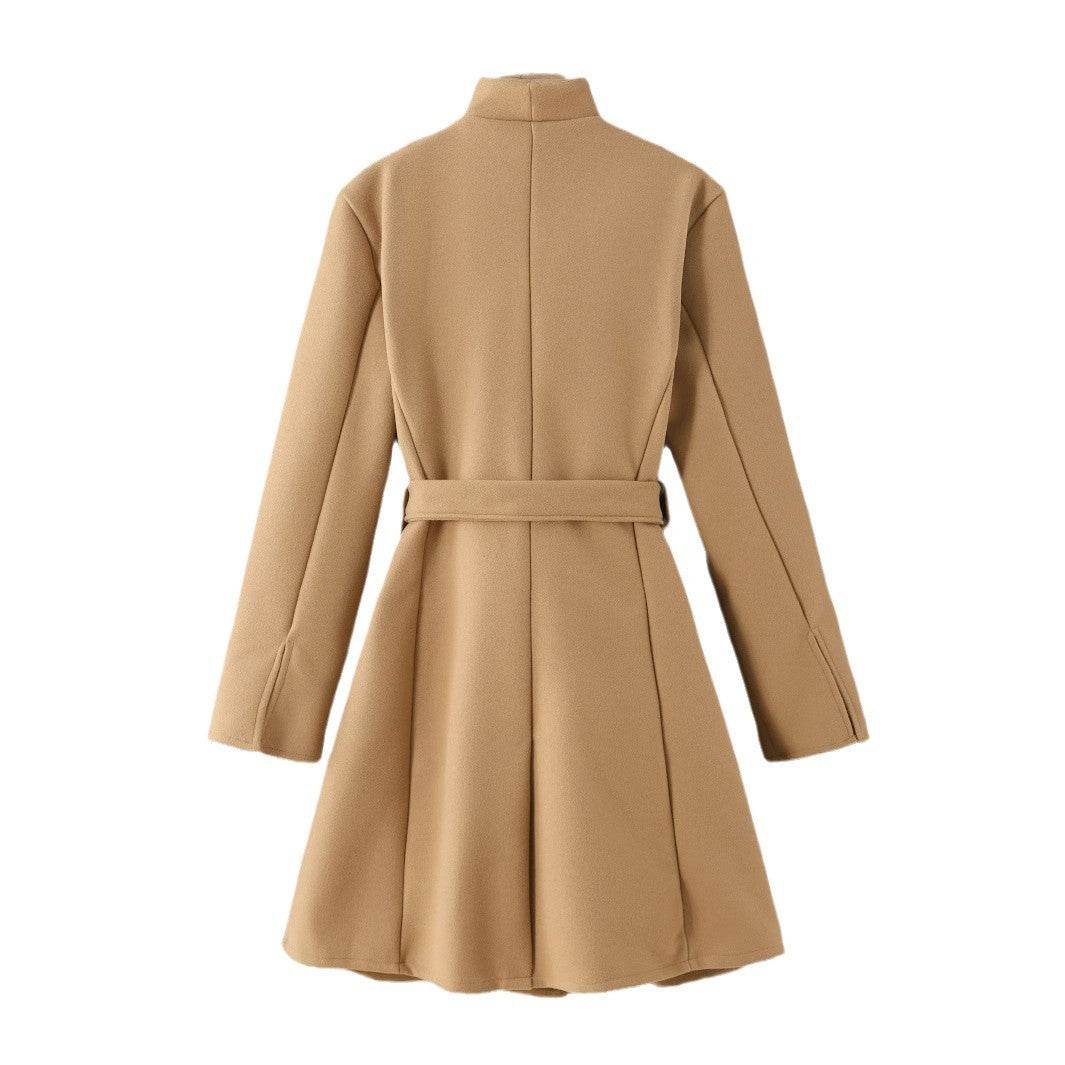 Women's Lapel Bow Knitted Jacket - Stylish Wool Blend Coat for 2025 - Buy Center