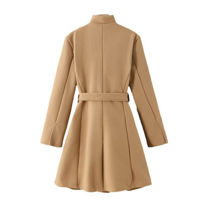 Women's Lapel Bow Knitted Jacket - Stylish Wool Blend Coat for 2025 - Buy Center