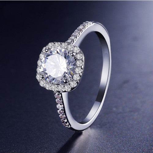 Luxury Silver Wedding Rings for Women - Cubic Zirconia Engagement Style - Buy Center
