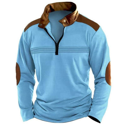 Men's Long Sleeve Polo Shirt with Zipper - Stylish & Comfortable in Multiple Colors - Buy Center