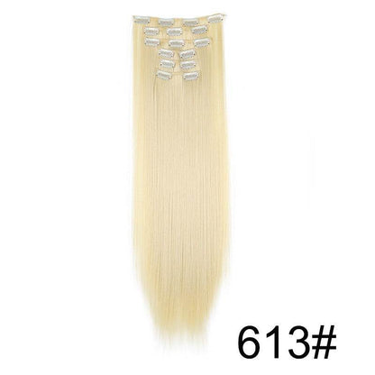 Durable Long Straight Wig Extensions Set - 6-Piece Human Hair Collection - Buy Center