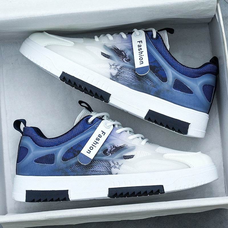 Men's Breathable Thin Mesh Sneakers - Stylish Casual Gradient Vulcanize Shoes - Buy Center