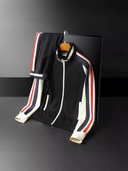 Men's Casual Suit - Trendy Black Sweater & Trousers Set for 2025 - Buy Center