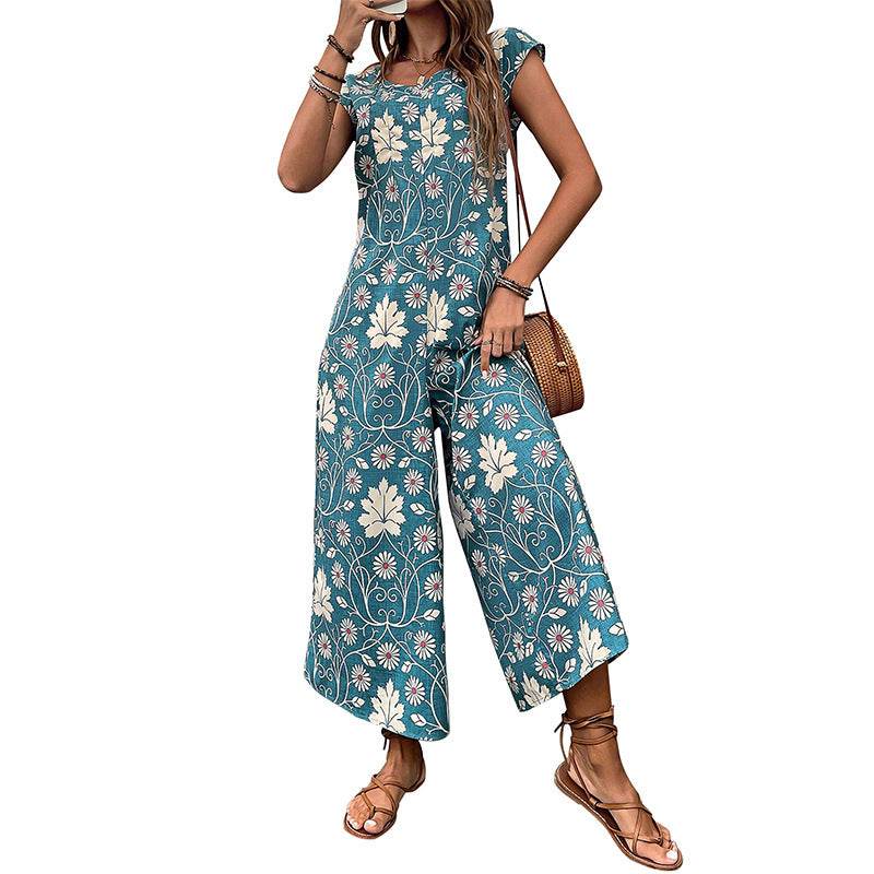 Buycenter Wide Leg Jumpsuit - Elegant Printed Romper for Stylish Looks - Buy Center