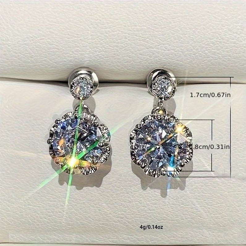 Elegant Moissanite Drop Earrings - Hypoallergenic White Gold Jewelry - Buy Center