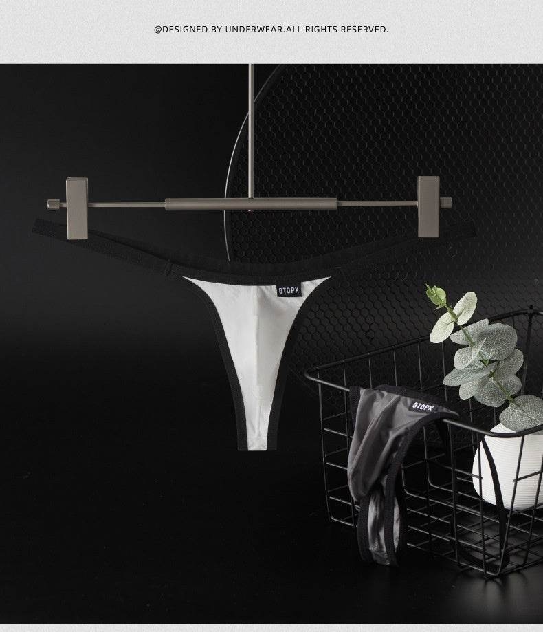 Men's T-Back Briefs - Low Waist Ice Silk Comfort in Solid Colors - Buy Center