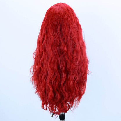 Red Curly Half-Hand Crocheted Wig - Stylish Synthetic Cosplay Hair - Buy Center