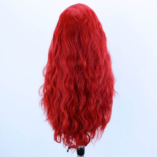 Red Curly Half-Hand Crocheted Wig - Stylish Synthetic Cosplay Hair - Buy Center