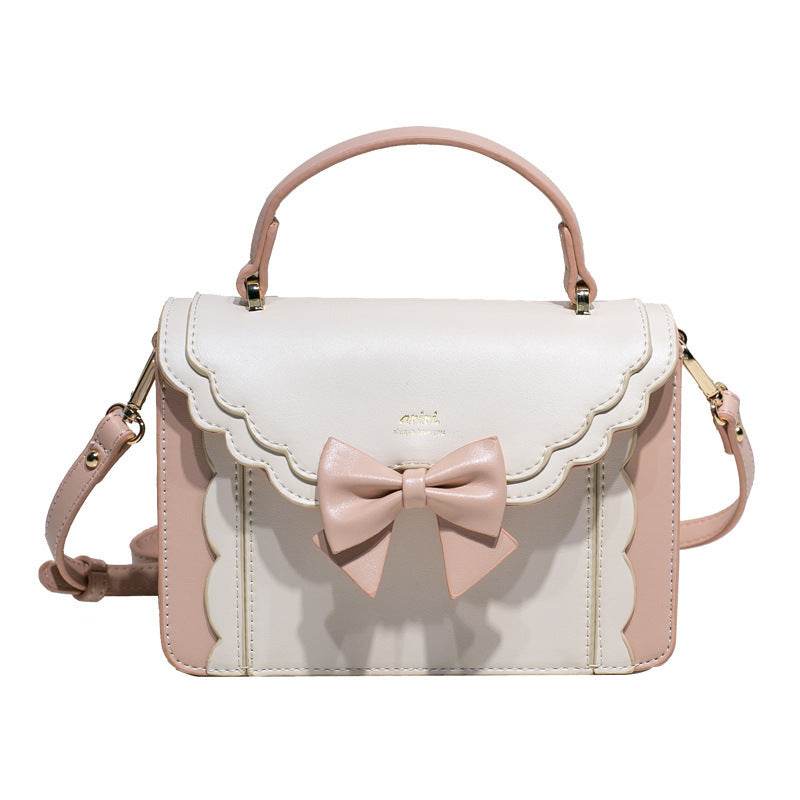 Women's Bow Style Square Bag - Peach Pink & Elegant Colors for 2025 - Buy Center