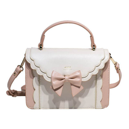 Women's Bow Style Square Bag - Peach Pink & Elegant Colors for 2025 - Buy Center