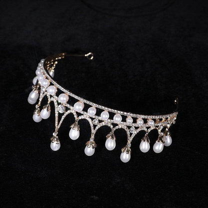 Crown Rhinestone Pearl Baroque Hair Jewelry - Elegant Wedding Headpiece - Buy Center