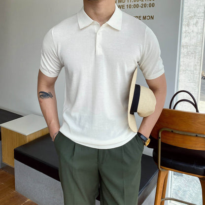 Buycenter Casual Men's Lapel Shirt - Slim Fit Short Sleeved Style - Buy Center