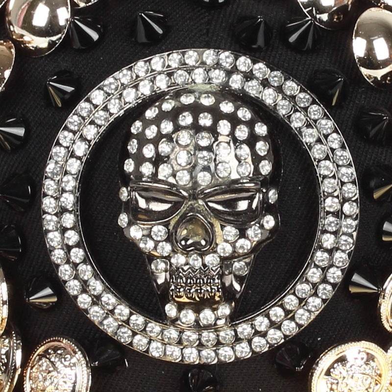 Handmade Skull Leopard Rivet Baseball Cap - Adjustable Unisex Fashion - Buy Center