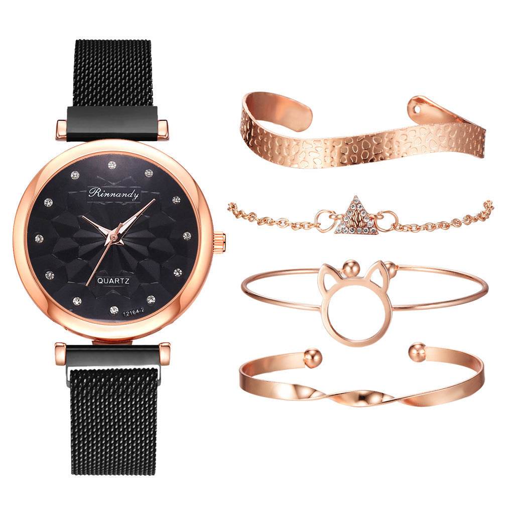 Women's Milan Mesh Strap Watch - Elegant with 4 Colorful Bracelets - Buy Center