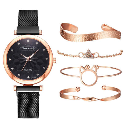 Women's Milan Mesh Strap Watch - Elegant with 4 Colorful Bracelets - Buy Center