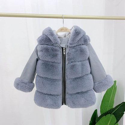 Children's Faux Fur Hooded Coat - Stylish, Warm & Trendy for 2025 - Buy Center