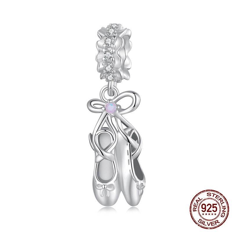 S925 Sterling Silver Ballet Shoe Pendant - Elegant Accessory for Dancers - Buy Center