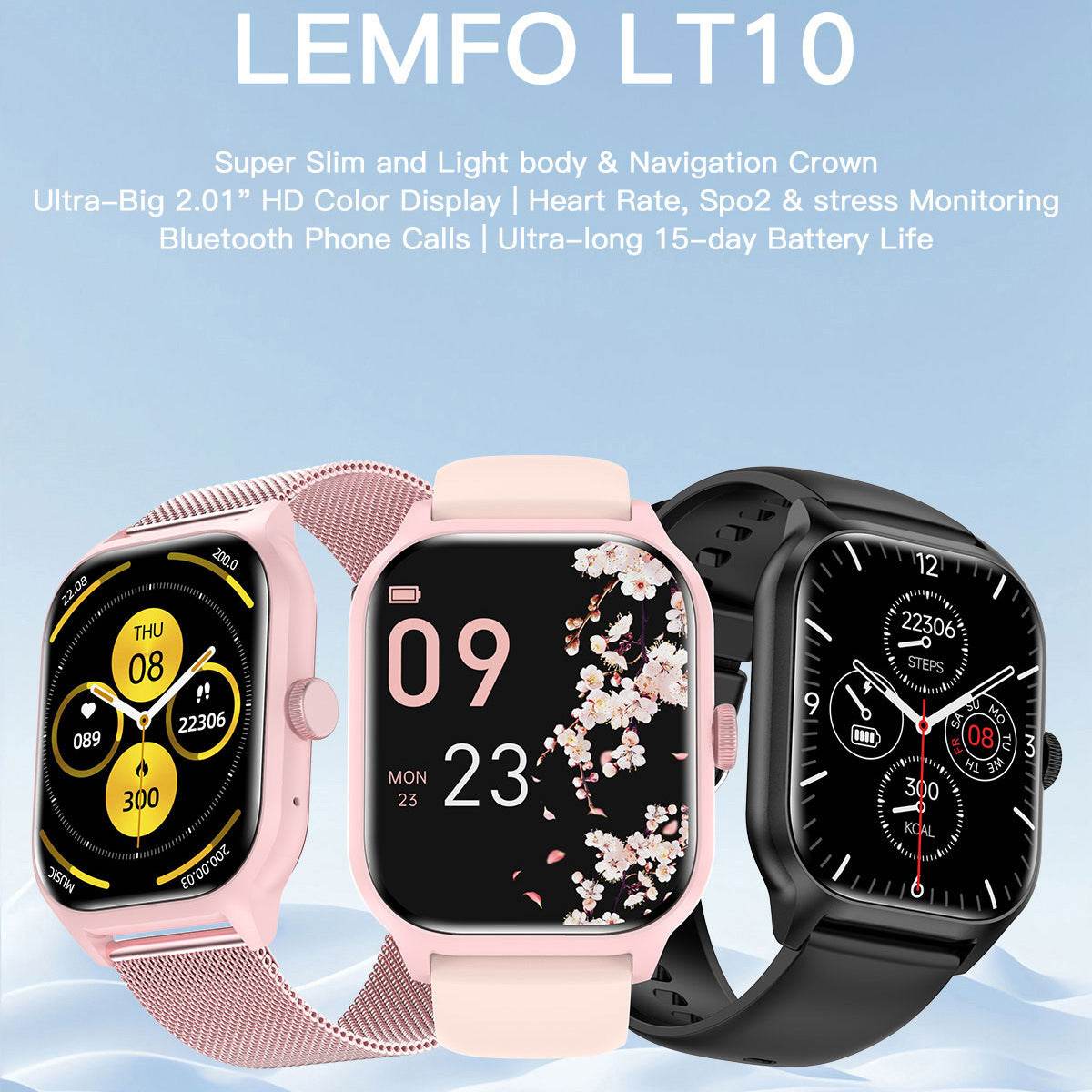 LT10 Smart Watch - Bluetooth Calling, Heart Rate & Blood Pressure Monitor - Buy Center