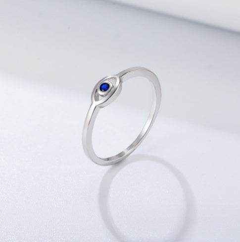 925 Sterling Silver Evil Eye Ring - 18K Gold Plated for Women - Buy Center