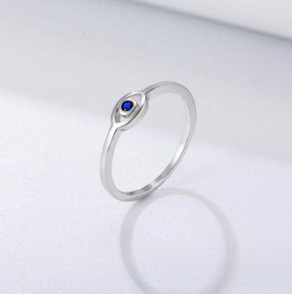 925 Sterling Silver Evil Eye Ring - 18K Gold Plated for Women - Buy Center