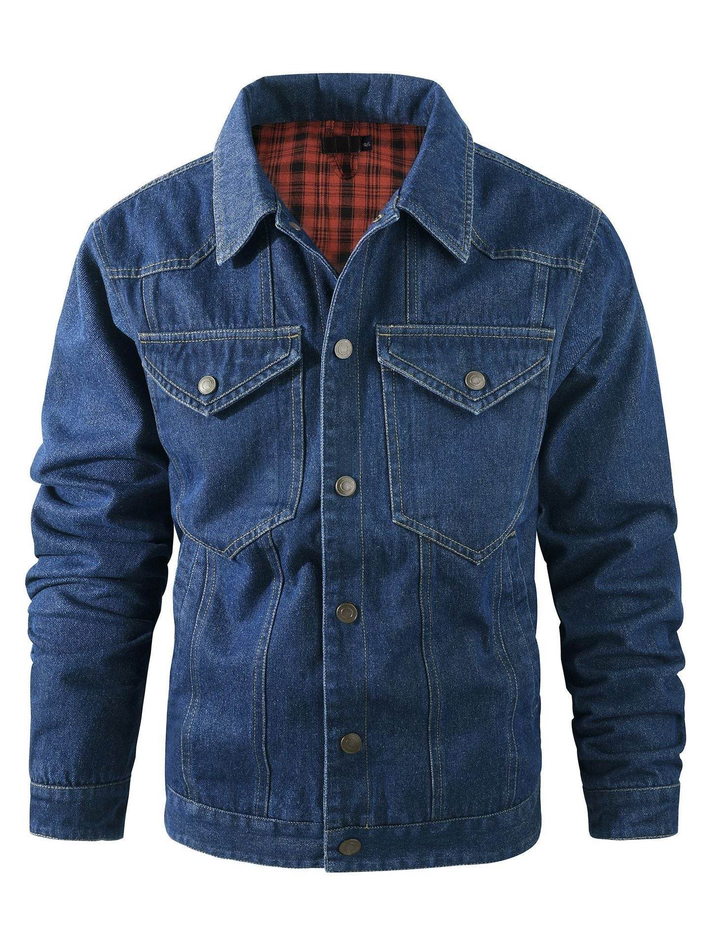 Buycenter Plus Size Casual Jacket - Stylish Cotton Denim Blazer for Men - Buy Center