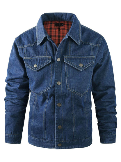 Buycenter Plus Size Casual Jacket - Stylish Cotton Denim Blazer for Men - Buy Center