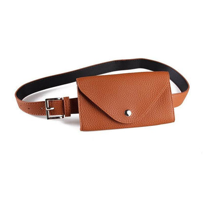 Litchi Pattern Mobile Phone Waist Bag - Stylish Imitation Leather Belt Bag - Buy Center